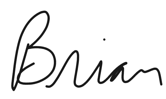 CEO President, Brian's signature