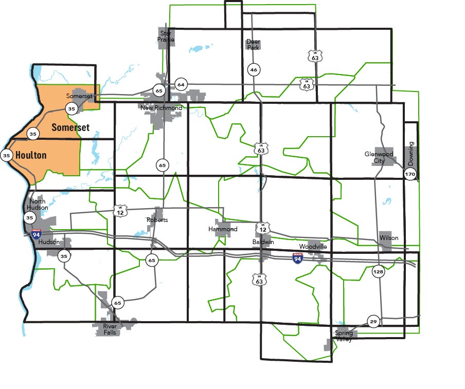 Map of Houlton Substation territory